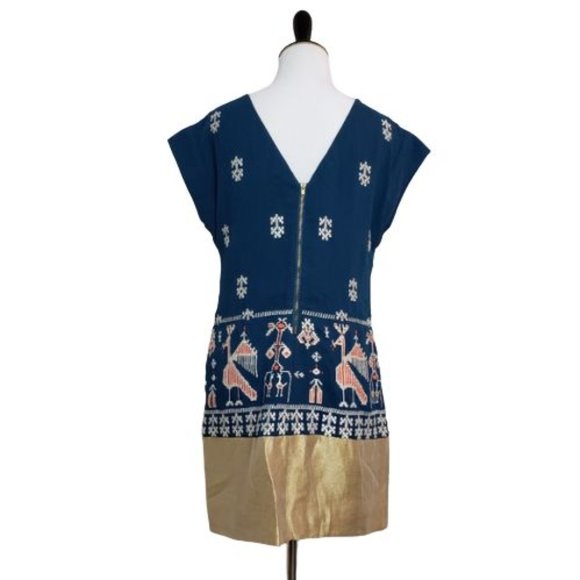 Anthro Floreat Avian Myth Tribal Print Shift Dress – 0 - Picture 2 of 5